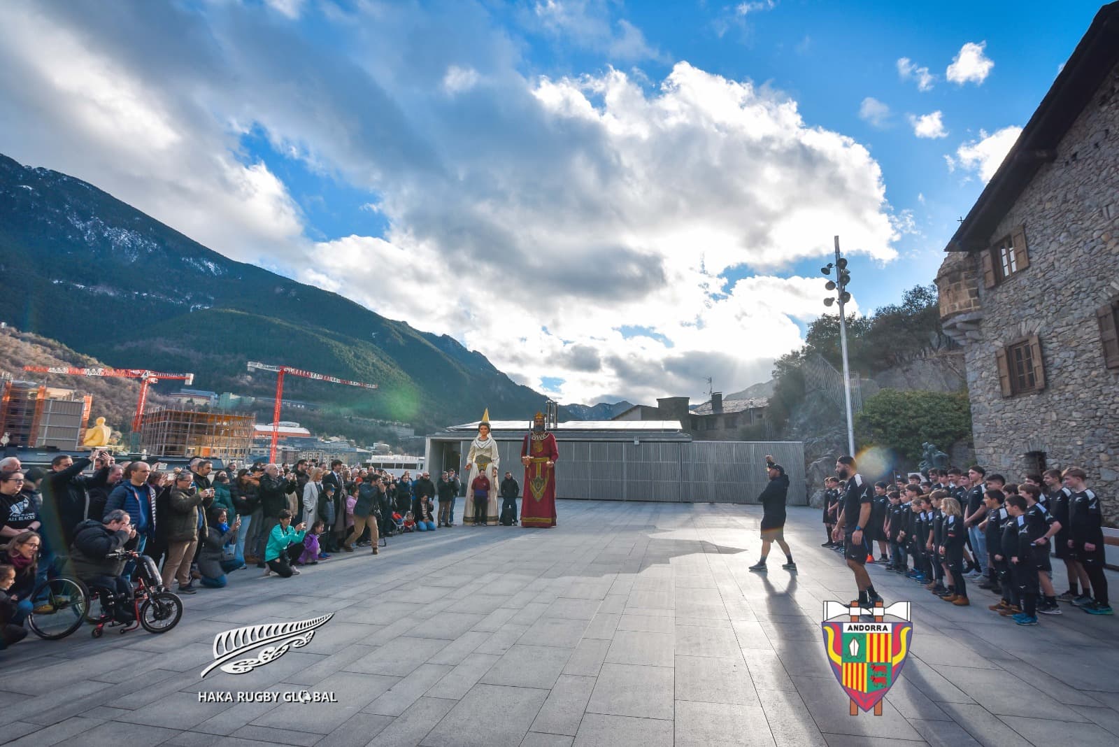 Haka andorrana amb els Gegants d'Andorra la Vella i el VPC