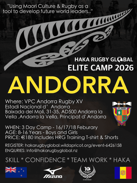 L'Haka Rugby Global arriba a Andorra el 2026 per a un Elite Camp de formació i valors